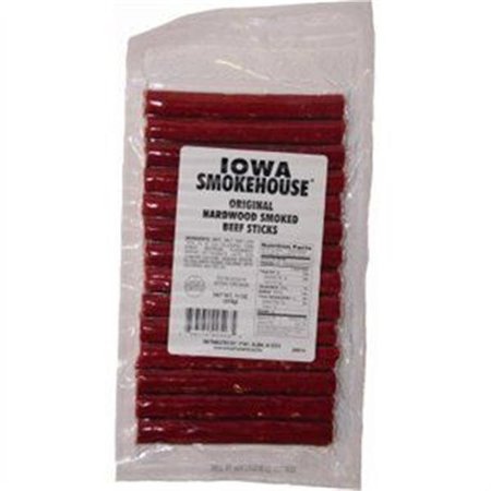 IOWA SMOKEHOUSE & PREFERRED WHOLESALE Iowa Smokehouse & Preferred Wholesale 253860 11 oz Original Flavor Hardwood Smoked Beef Sticks - Pack of 12 253860